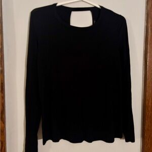 Beyond Yoga Black Long Sleeve Featherweight Open Back Cropped Top Small